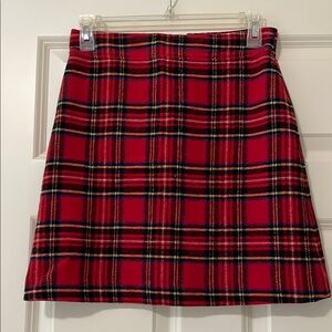 J. Crew Red and Black Mini Skirt Casual